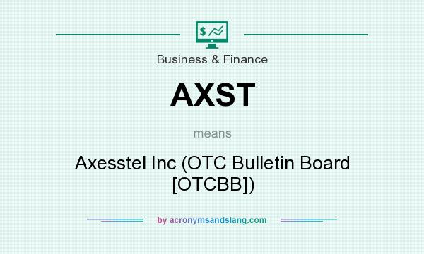 What does AXST mean? It stands for Axesstel Inc (OTC Bulletin Board [OTCBB])