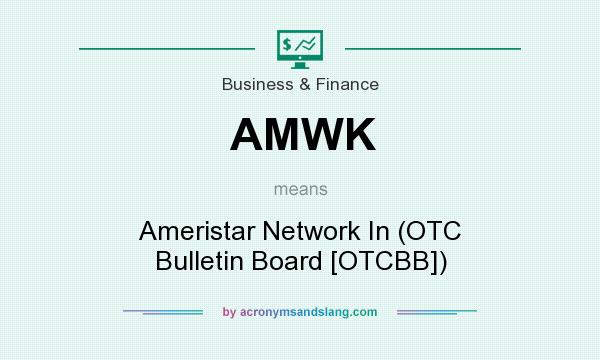 What does AMWK mean? It stands for Ameristar Network In (OTC Bulletin Board [OTCBB])