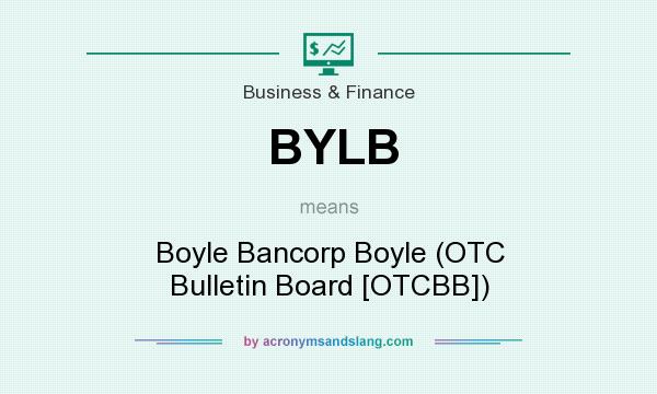 What does BYLB mean? It stands for Boyle Bancorp Boyle (OTC Bulletin Board [OTCBB])
