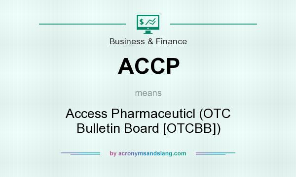 What does ACCP mean? It stands for Access Pharmaceuticl (OTC Bulletin Board [OTCBB])