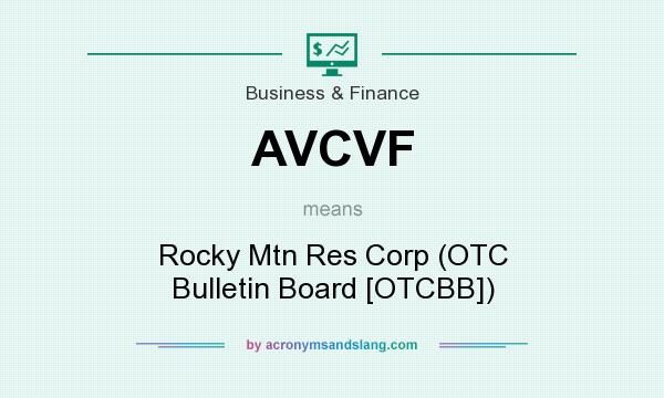What does AVCVF mean? It stands for Rocky Mtn Res Corp (OTC Bulletin Board [OTCBB])
