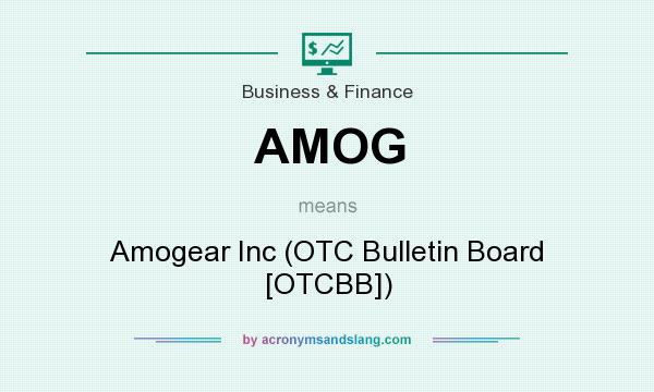 What does AMOG mean? It stands for Amogear Inc (OTC Bulletin Board [OTCBB])