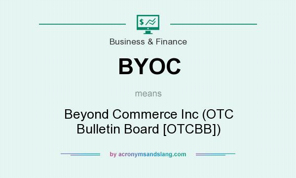 What does BYOC mean? It stands for Beyond Commerce Inc (OTC Bulletin Board [OTCBB])