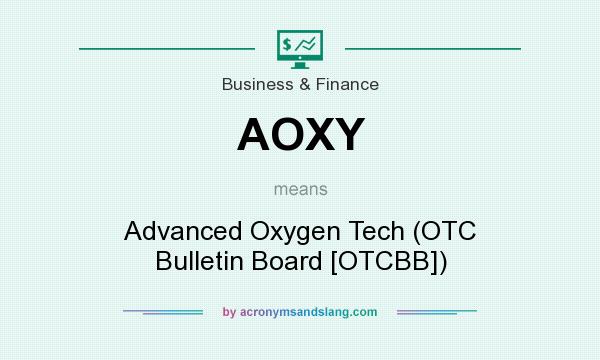 What does AOXY mean? It stands for Advanced Oxygen Tech (OTC Bulletin Board [OTCBB])