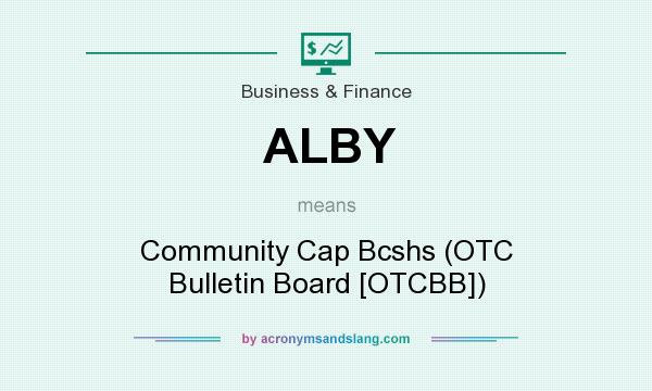What does ALBY mean? It stands for Community Cap Bcshs (OTC Bulletin Board [OTCBB])