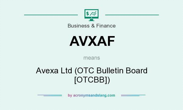 What does AVXAF mean? It stands for Avexa Ltd (OTC Bulletin Board [OTCBB])