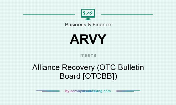 What does ARVY mean? It stands for Alliance Recovery (OTC Bulletin Board [OTCBB])