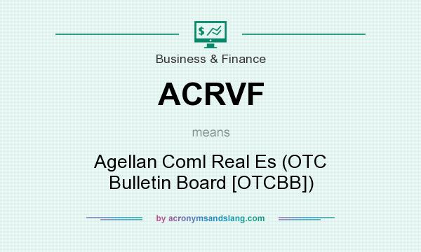 What does ACRVF mean? It stands for Agellan Coml Real Es (OTC Bulletin Board [OTCBB])