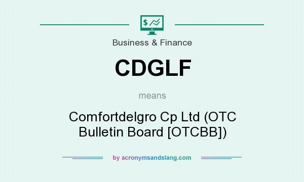What does CDGLF mean? It stands for Comfortdelgro Cp Ltd (OTC Bulletin Board [OTCBB])