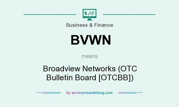 What does BVWN mean? It stands for Broadview Networks (OTC Bulletin Board [OTCBB])