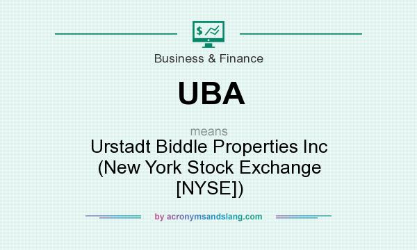 What does UBA mean? It stands for Urstadt Biddle Properties Inc (New York Stock Exchange [NYSE])
