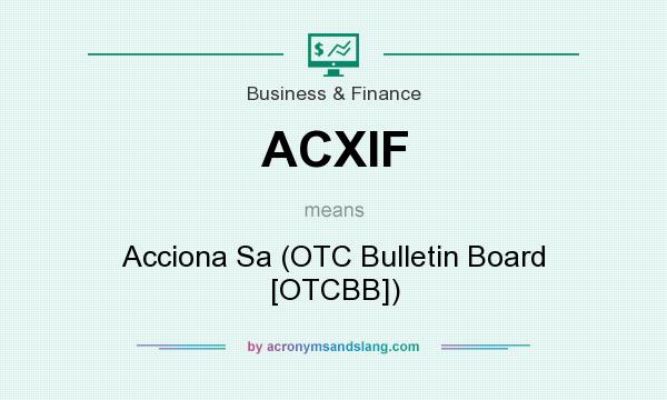 What does ACXIF mean? It stands for Acciona Sa (OTC Bulletin Board [OTCBB])