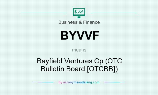 What does BYVVF mean? It stands for Bayfield Ventures Cp (OTC Bulletin Board [OTCBB])