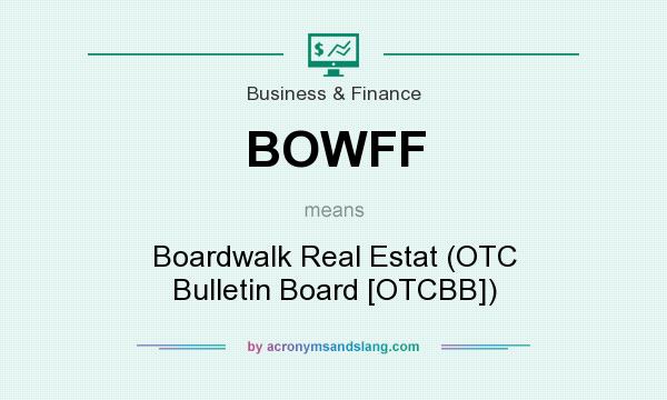 What does BOWFF mean? It stands for Boardwalk Real Estat (OTC Bulletin Board [OTCBB])