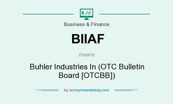 What does BIIAF mean? It stands for Buhler Industries In (OTC Bulletin Board [OTCBB])