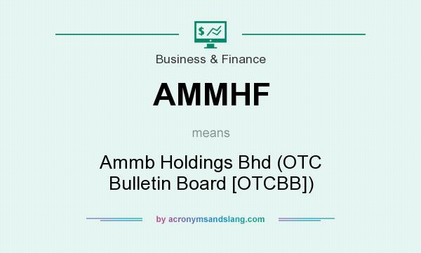 What does AMMHF mean? It stands for Ammb Holdings Bhd (OTC Bulletin Board [OTCBB])