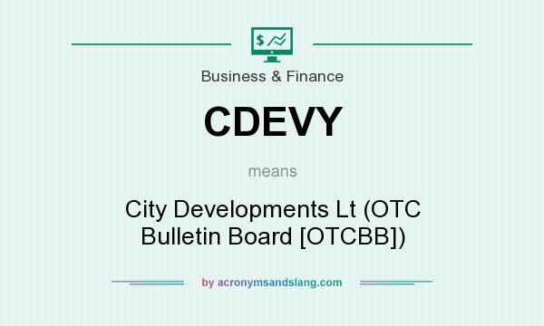 What does CDEVY mean? It stands for City Developments Lt (OTC Bulletin Board [OTCBB])