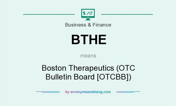 What does BTHE mean? It stands for Boston Therapeutics (OTC Bulletin Board [OTCBB])