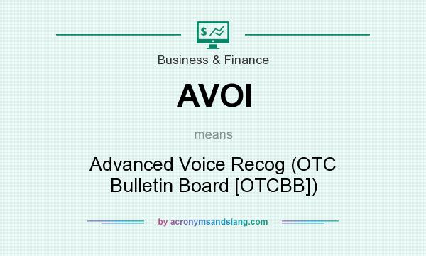 What does AVOI mean? It stands for Advanced Voice Recog (OTC Bulletin Board [OTCBB])