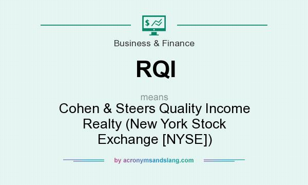 What does RQI mean? It stands for Cohen & Steers Quality Income Realty (New York Stock Exchange [NYSE])