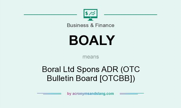 What does BOALY mean? It stands for Boral Ltd Spons ADR (OTC Bulletin Board [OTCBB])