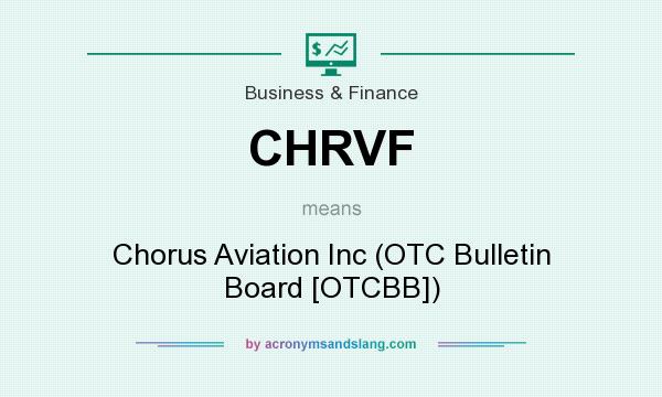 What does CHRVF mean? It stands for Chorus Aviation Inc (OTC Bulletin Board [OTCBB])