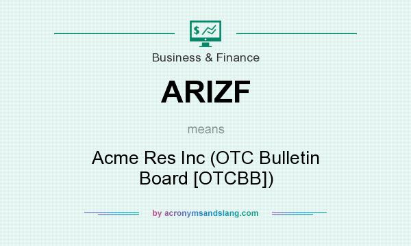 What does ARIZF mean? It stands for Acme Res Inc (OTC Bulletin Board [OTCBB])