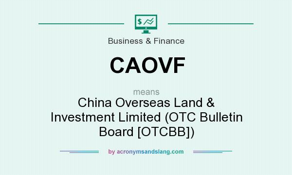 What does CAOVF mean? It stands for China Overseas Land & Investment Limited (OTC Bulletin Board [OTCBB])