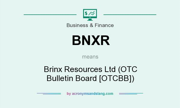 What does BNXR mean? It stands for Brinx Resources Ltd (OTC Bulletin Board [OTCBB])