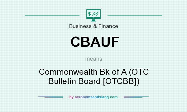 What does CBAUF mean? It stands for Commonwealth Bk of A (OTC Bulletin Board [OTCBB])