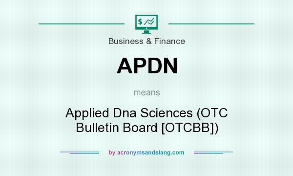 What does APDN mean? It stands for Applied Dna Sciences (OTC Bulletin Board [OTCBB])