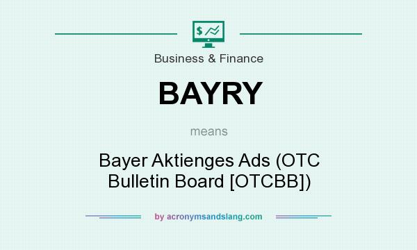 What does BAYRY mean? It stands for Bayer Aktienges Ads (OTC Bulletin Board [OTCBB])