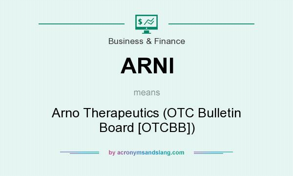 What does ARNI mean? It stands for Arno Therapeutics (OTC Bulletin Board [OTCBB])