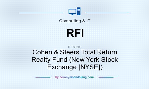 What does RFI mean? It stands for Cohen & Steers Total Return Realty Fund (New York Stock Exchange [NYSE])