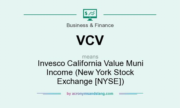 What does VCV mean? It stands for Invesco California Value Muni Income (New York Stock Exchange [NYSE])