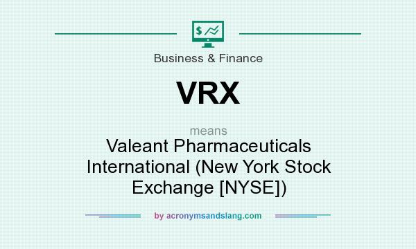 What does VRX mean? It stands for Valeant Pharmaceuticals International (New York Stock Exchange [NYSE])