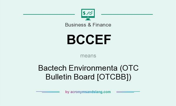 What does BCCEF mean? It stands for Bactech Environmenta (OTC Bulletin Board [OTCBB])