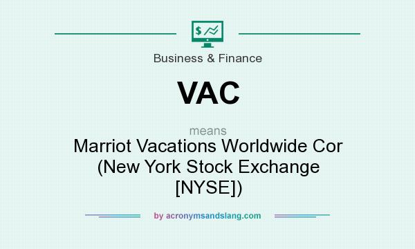 What does VAC mean? It stands for Marriot Vacations Worldwide Cor (New York Stock Exchange [NYSE])