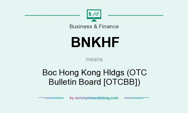 What does BNKHF mean? It stands for Boc Hong Kong Hldgs (OTC Bulletin Board [OTCBB])