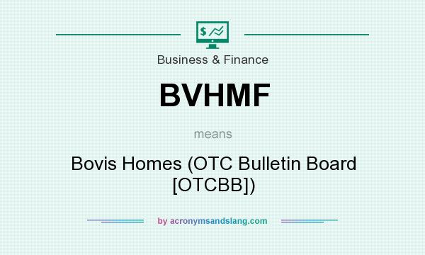 What does BVHMF mean? It stands for Bovis Homes (OTC Bulletin Board [OTCBB])