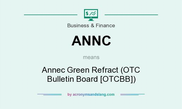 What does ANNC mean? It stands for Annec Green Refract (OTC Bulletin Board [OTCBB])