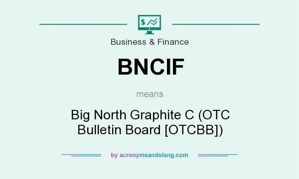 What does BNCIF mean? It stands for Big North Graphite C (OTC Bulletin Board [OTCBB])