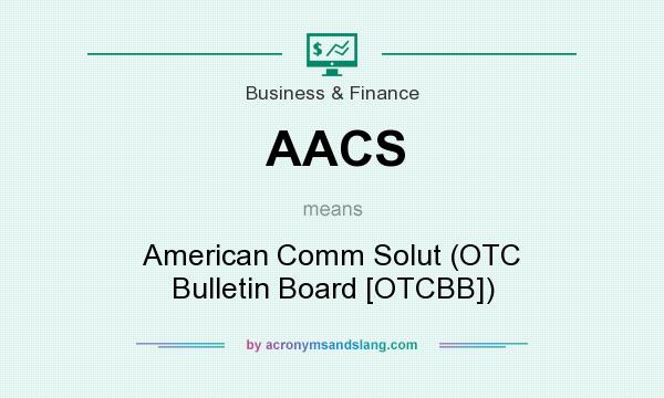 What does AACS mean? It stands for American Comm Solut (OTC Bulletin Board [OTCBB])