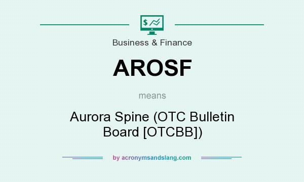 What does AROSF mean? It stands for Aurora Spine (OTC Bulletin Board [OTCBB])