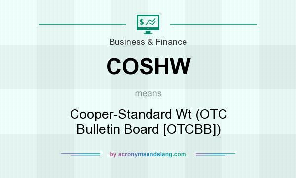 What does COSHW mean? It stands for Cooper-Standard Wt (OTC Bulletin Board [OTCBB])