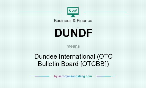What does DUNDF mean? It stands for Dundee International (OTC Bulletin Board [OTCBB])