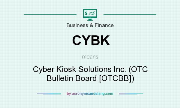 What does CYBK mean? It stands for Cyber Kiosk Solutions Inc. (OTC Bulletin Board [OTCBB])
