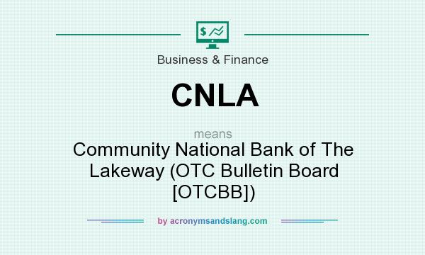 What does CNLA mean? It stands for Community National Bank of The Lakeway (OTC Bulletin Board [OTCBB])
