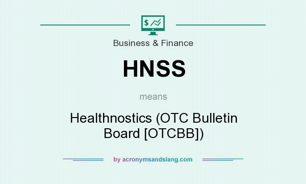 What does HNSS mean? It stands for Healthnostics (OTC Bulletin Board [OTCBB])