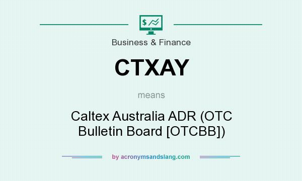 What does CTXAY mean? It stands for Caltex Australia ADR (OTC Bulletin Board [OTCBB])